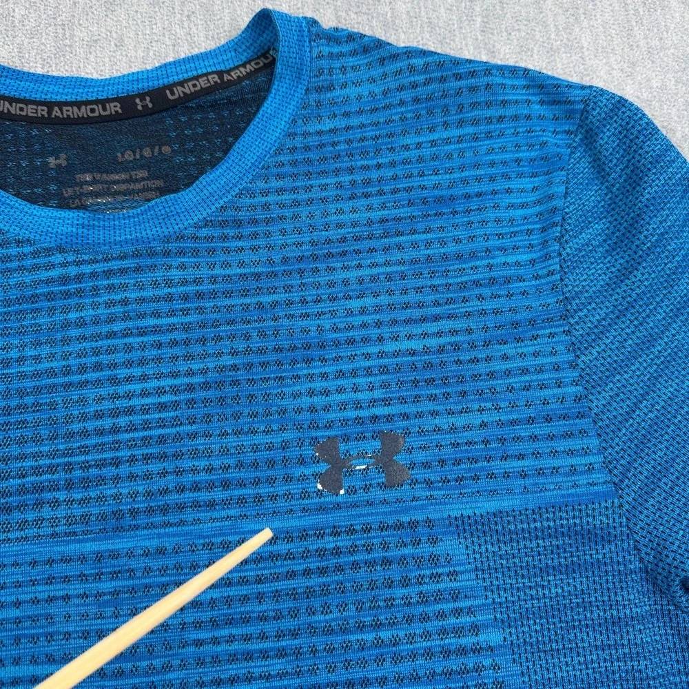 Under Armour T Shirt Mens Large Blue‎ Vanish Seamless Workout Athletic Gym Tee